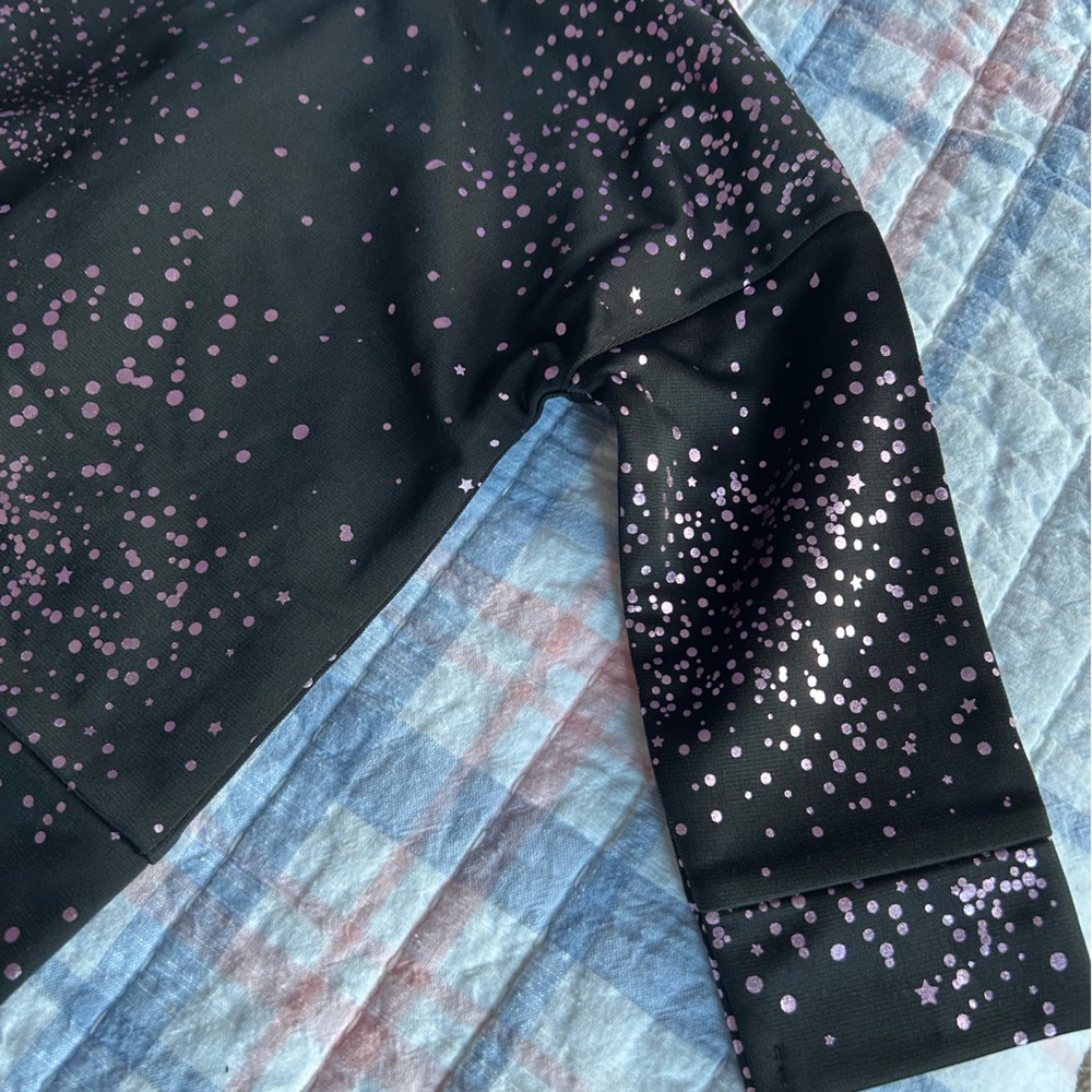 Infant/Toddler Adidas Black Tracksuit with Pink Iridescent Speckles/ Christmas - Picture 13 of 14